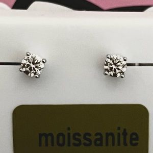1/2 carat solitaire moissanite earrings in 925 sterling silver